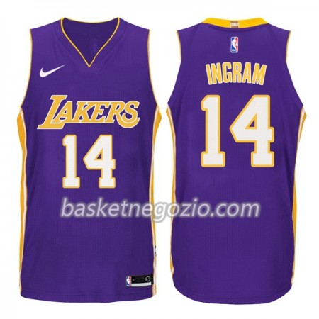 Canotte Uomo Los Angeles Lakers Brandon Ingram 14 Nike 2017-18 Viola Swingman